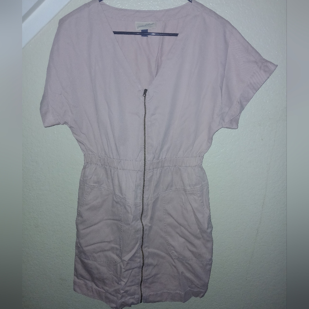 Light Pink Zip-Up Jumpsuit Dress